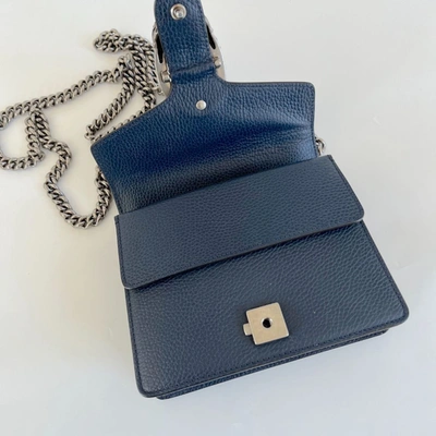 Pre-owned Gucci Navy Blue Leather Small Dionysus Shoulder Bag In Default Title
