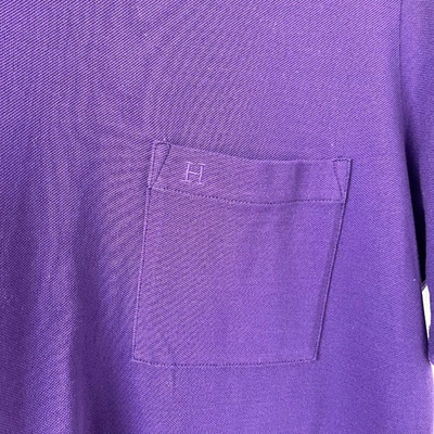 Pre-owned Hermes Hermès "h" Embroidered Purple T-shirt In Default Title