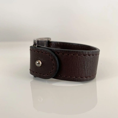 Pre-owned Hermes Hermès Brown Leather Cuff Bracelet In Default Title