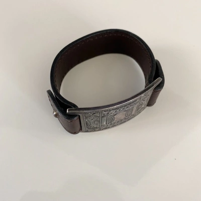 Pre-owned Hermes Hermès Brown Leather Cuff Bracelet In Default Title
