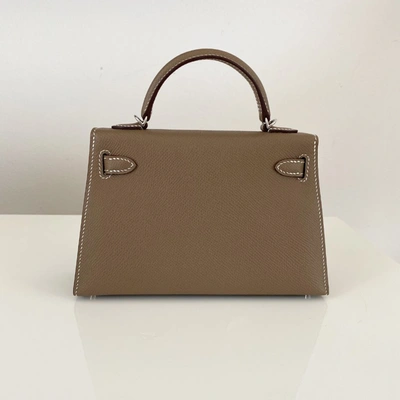 Pre-owned Hermes Hermès Etoupe Epsom Leather Palladium Hardware Mini Kelly Sellier 20 Bag In Default Title