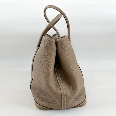 Hermes Etoupe Grey Negonda Leather Garden Party 36 Bag