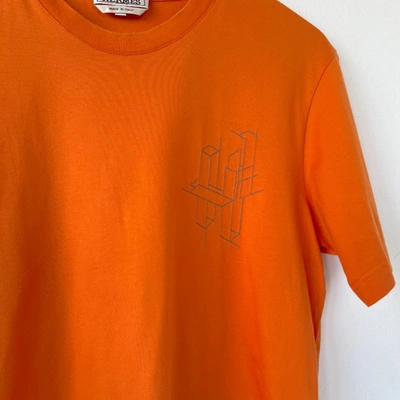 Pre-owned Hermes Hermès Orange Cotton Mens T Shirt In Default Title
