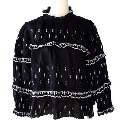 Pre-owned Isabel Marant Cielo Ruffled Crocheted Linen Blouse In Default Title