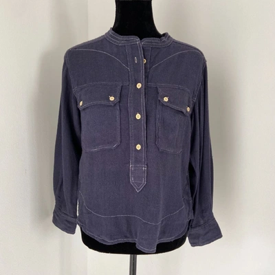 Pre-owned Isabel Marant Dark Blue Button Down Shirt With Matching Shorts In Default Title