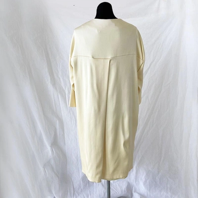 Pre-owned Jil Sander Light Yellow Silk Midi Shift Dress In Used / 36 / Yellow