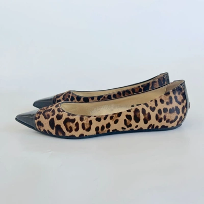 Pre-owned Jimmy Choo Pony Hair Leopard Print Pointed Toe Flats, 40 In Default Title