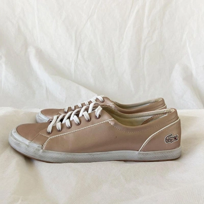 Pre-owned Lacoste Straightset Metallic Lace-up Sneakers, 38 In Used / 38 / Pink