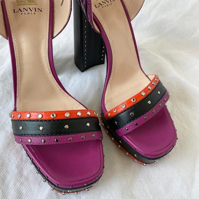 Pre-owned Lanvin Studded Platform Sandal Heels, 40.5 In Used / 40.5 / Multicolor