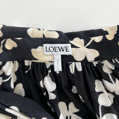 Pre-owned Loewe Black Dress With White Clover Leaf Print In Default Title