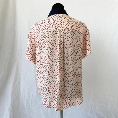 Pre-owned Louis Vuitton Heart Print Silk Blouse In Used / 38 / Beige