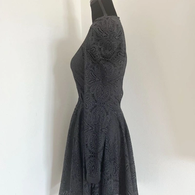 Pre-owned Maje Black Lace Long Sleeve Midi Dress With Black Slip In Default Title