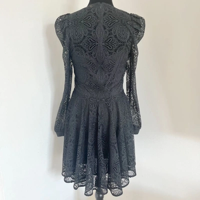 Pre-owned Maje Black Lace Long Sleeve Midi Dress With Black Slip In Default Title