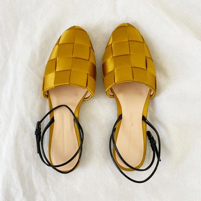 Pre-owned Marco De Vincenzo Basket Weave Yellow Sandals, 36 In Used / 36 / Yellow