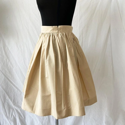 Pre-owned Miu Miu Beige Pleated Mini Skirt In Used / 40 / Beige