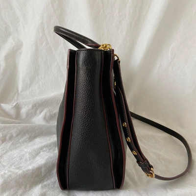 Pre-owned Miu Miu Black Top Handle Leather Bag In Used / Medium / Black