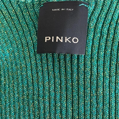 Pre-owned Pinko Green Drawstring Detail Knitted Top In Used / Xs / Green