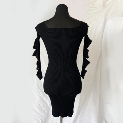 Pre-owned Pinko Black Dress With Cut Out Sleeve Detail In Used / Xs / Black