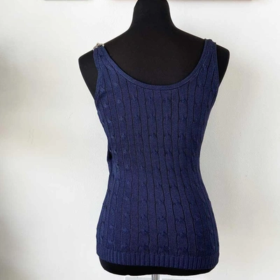 Pre-owned Ralph Lauren Blue Silk Knitted Sleevless Top In Used / M / Blue