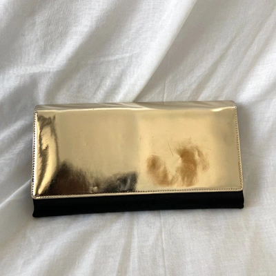 Pre-owned Roger Vivier Gold And Black Satin Flap Clutch In Default Title