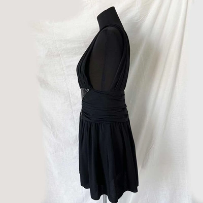 Pre-owned Saint Laurent Black Star Appliqué Mini Dress In Used / Fr38 / Black