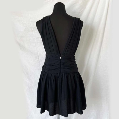 Pre-owned Saint Laurent Black Star Appliqué Mini Dress In Used / Fr38 / Black