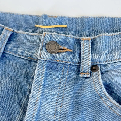 Pre-owned Saint Laurent Blue Fringe Distressed Shorts In Default Title