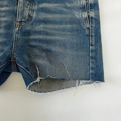 Pre-owned Saint Laurent Distressed Blue Denim Shorts In Default Title