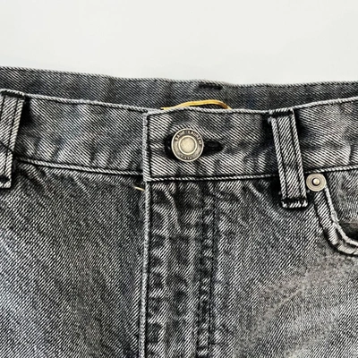 Pre-owned Saint Laurent Distressed Grey Frayed Edge Denim Shorts In Default Title