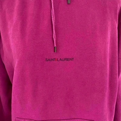 Pre-owned Saint Laurent Logo-print Drawstring Hoodie In Default Title