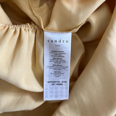 Pre-owned Sandro Pleated Button Detail Longsleeve Dress In Default Title