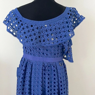 Pre-owned Self-portrait Blue Crochet Dress In Default Title