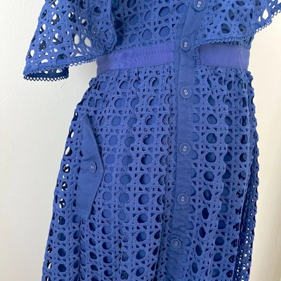 SELF-PORTRAIT Pre-owned Blue Crochet Dress In Default Title