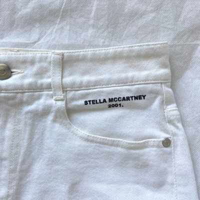 Pre-owned Stella Mccartney White Denim Shorts With Frayed Edges In Default Title