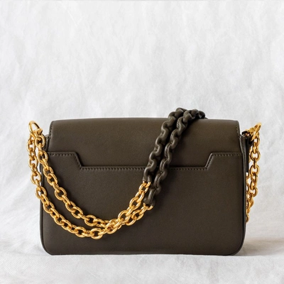 Pre-owned Tom Ford Dark Green Leather Small Chain Natalia Shoulder Bag In Default Title