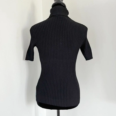Pre-owned Valentino Black And Grey Knitted Turtle Neck With Panther Print In Default Title