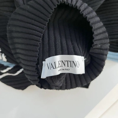 VALENTINO Pre-owned Black And Grey Knitted Turtle Neck With Panther Print In Default Title
