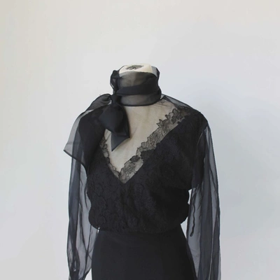 Pre-owned Valentino Black Lace Evening Silk Dress In Default Title