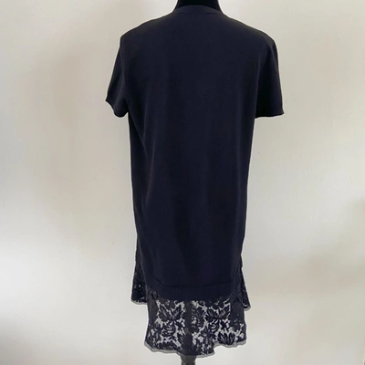 Pre-owned Valentino Black Short Sleeve Lace Hem Dress In Default Title
