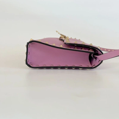 Pre-owned Valentino Garavani Valentino Pink Leather Flap Bag With Rock Studs In Default Title