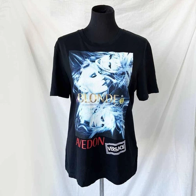 Pre-owned Versace Black Richard Avedon Edition Blonde T-shirt In Used / M / Black