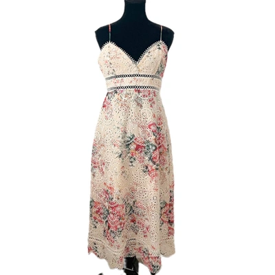 Pre owned Floral Printed Strappy Eyelit Midi Dress In Default Title