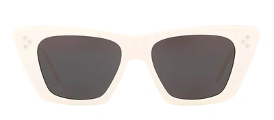 Shop Celine Bold 3 Dots Cl 40187 In 25a Cat Eye Sunglasses In Grey