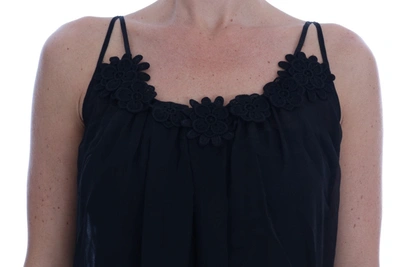 Shop Dolce & Gabbana Black Silk Lace Chemise Women's Dress