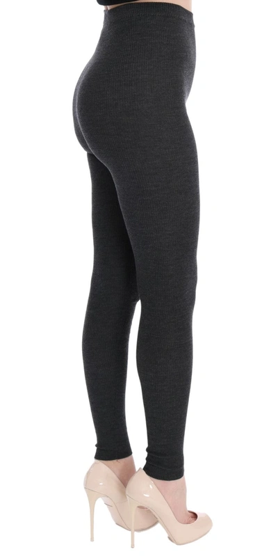 Shop Dolce & Gabbana Gray Wool Stretch Women's Tights