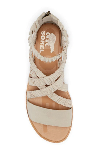 Shop Sorel Ella Ii Ankle Strap Sandal In Soft Taupe White