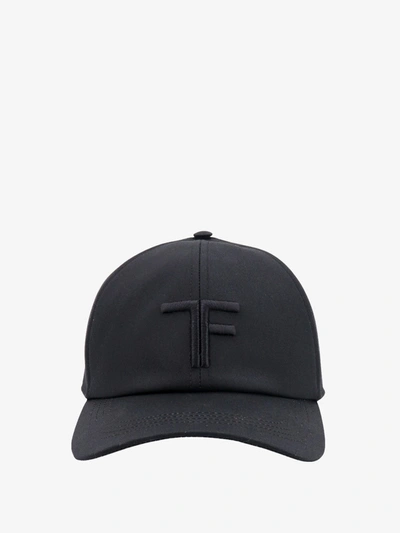 Tom Ford Leather-trimmed Logo-embroidered Cotton-twill Baseball Cap In Black