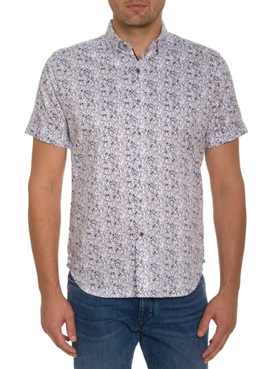 Shop Robert Graham Painted Faces Short Sleeve Button Down In Multi