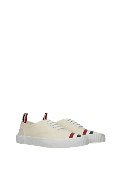 Shop Thom Browne Sneakers Heritage Fabric Off White In Beige