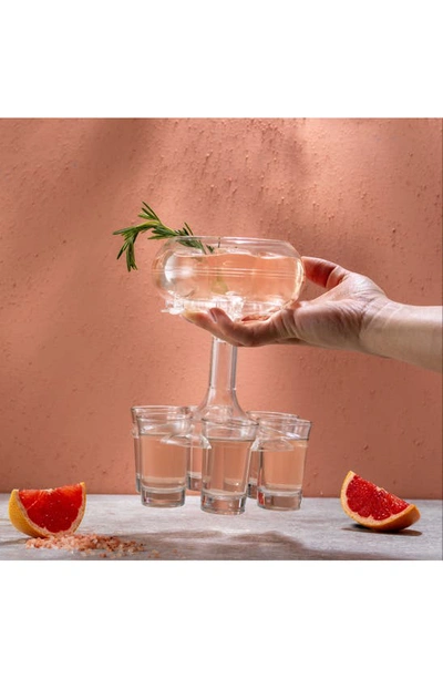 Joyjolt Shot Glass & Shot Dispenser 7-piece Set In Clear